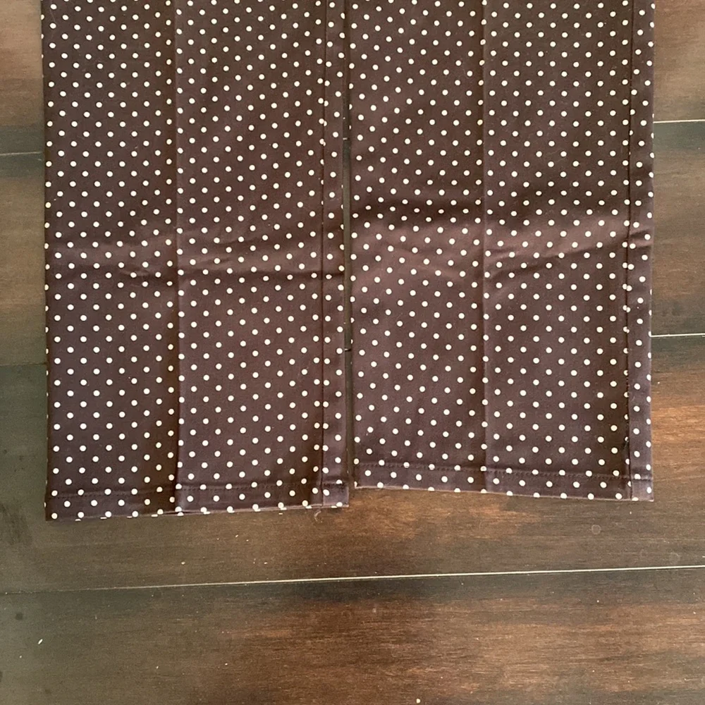 Chaps Brown Polka Dot Pants Business Casual Office Preppy  Cotton Blend Size 6